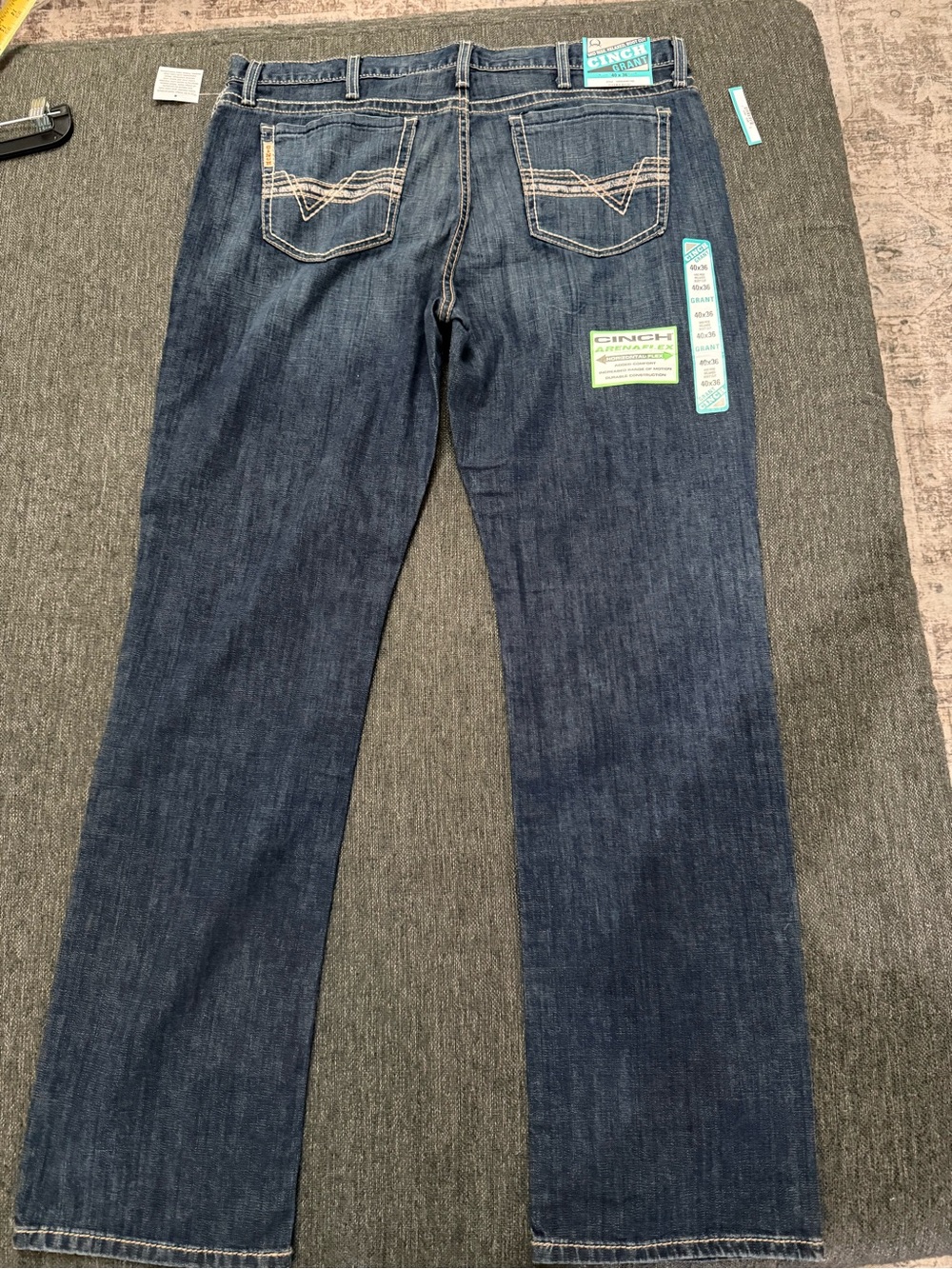 Men’s cinch jeans new with tags size 40 by 36 dark denim excellent western style - Picture 8 of 10